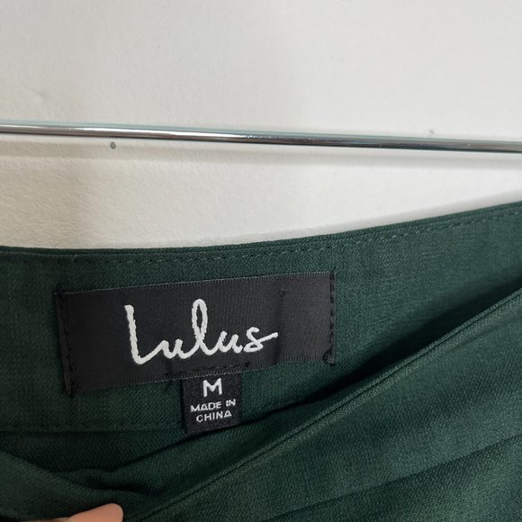 Lulu's Kick It Forest Green High-Waisted Trouser Pants size Medium - Picture 6 of 9
